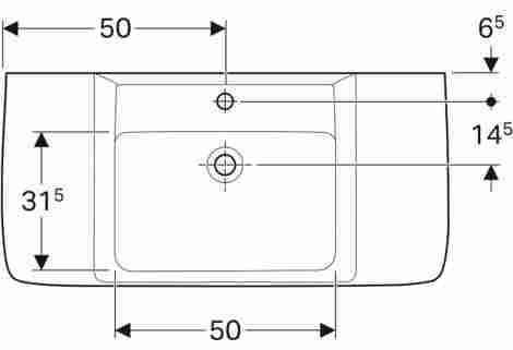 Geberit Renova Plan 100x48 Раковина подвесная/встраиваемая с отверстием под смеситель фото 2