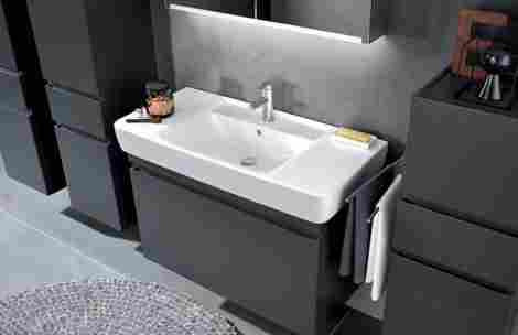 Geberit Renova Plan 100x48 Раковина подвесная/встраиваемая с отверстием под смеситель фото 4