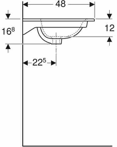Geberit Renova Plan 55x48 Раковина встраиваемая с отверстием под смеситель фото 4