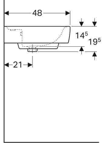Geberit Renova Plan 60х48 Раковина накладная c отверстием под смеситель фото 4