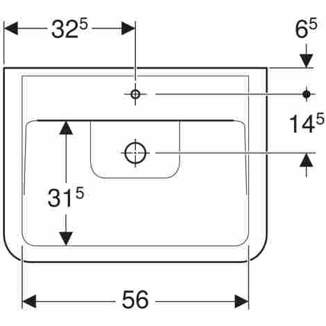 Geberit Renova Plan 65х48 Раковина накладная c отверстием под смеситель фото 2
