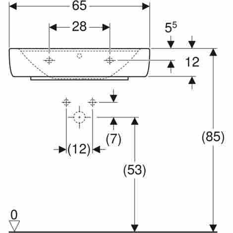 Geberit Renova Plan 65х48 Раковина накладная c отверстием под смеситель фото 3