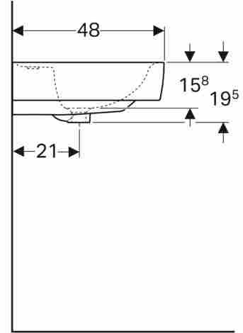 Geberit Renova Plan 65х48 Раковина накладная c отверстием под смеситель фото 4