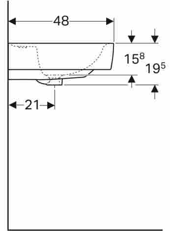 Geberit Renova Plan 65х48 Раковина подвесная/встраиваемая с отверстием под смеситель фото 4