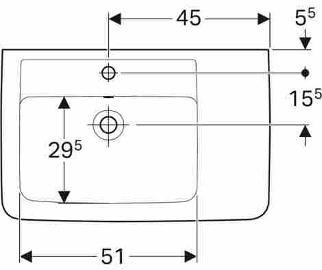 Geberit Renova Plan 75x48 Раковина подвесная/встраиваемая с отверстием под смеситель слева фото 2