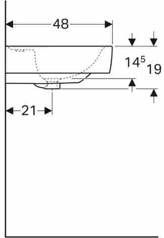 Geberit Renova Plan 75x48 Раковина подвесная/встраиваемая с отверстием под смеситель справа фото 4