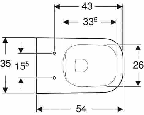 Geberit Renova Plan Rimfree Унитаз подвесной безободковый, полузакрытый фото 2