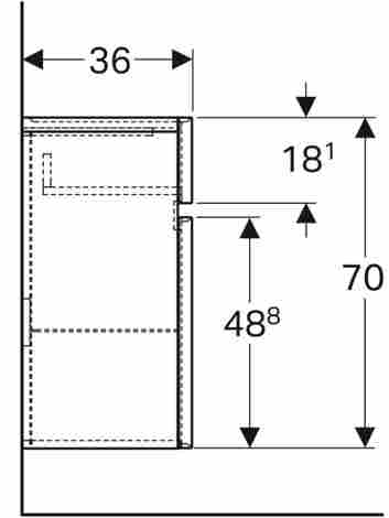 Geberit Renova Plan Шкаф настенный с выдвижным ящиком, Белый глянцевый фото 4