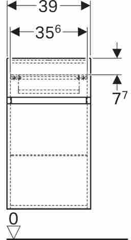 Geberit Renova Plan Шкаф настенный с выдвижным ящиком, Вяз ламинированный фото 3