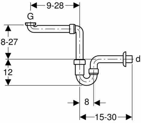 Geberit Сифон для раковины, горизонтальный выпуск фото 2