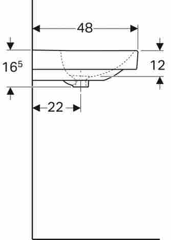 Geberit Smyle Square 120х48 Раковина подвесная/встраиваемая с двумя отверстиями под смеситель фото 4
