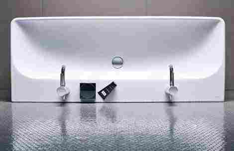 Geberit Smyle Square 120х48 Раковина подвесная/встраиваемая с двумя отверстиями под смеситель фото 6