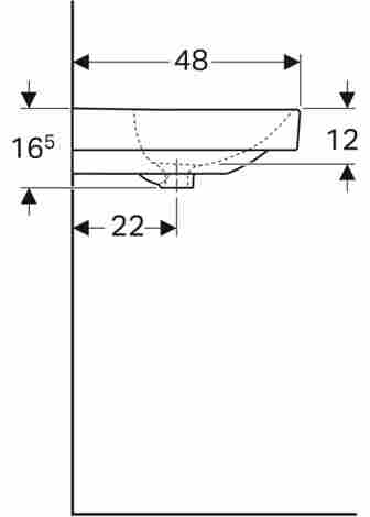 Geberit Smyle Square 90х48 Раковина подвесная/встраиваемая без отверстия под смеситель фото 4