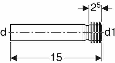 Geberit Удлинитель колена смыва с манжетой 15 см фото 3
