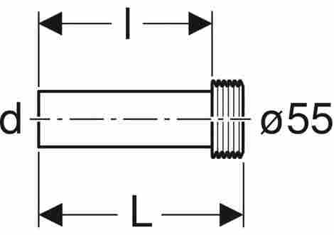 Geberit Удлинитель колена смыва с манжетой, материал PE фото 3