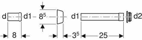 Geberit Удлинитель колена смыва в комплекте, с манжетой (альпийский белый) фото 3