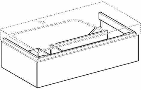 Geberit Xeno-2 Тумба под раковину 90 см, с одним выдвижным ящиком, чаша слева, белый глянцевый фото 2