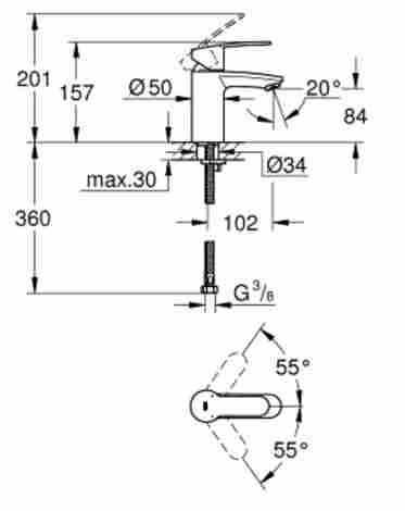 Grohe Eurostyle Cosmopolitan Смеситель для раковины однорычажный фото 2