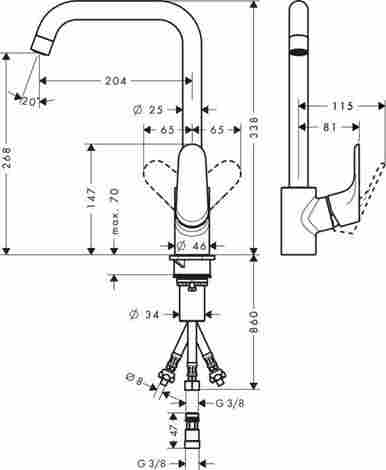 Hansgrohe Focus смеситель для кухни, однорычажный 31822000 фото 2