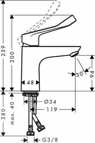 Hansgrohe Focus Смеситель для раковины, однорычажный 31915000 фото 2