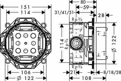 Hansgrohe iBox universal Скрытая часть фото 2