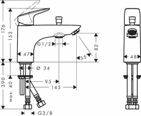 Hansgrohe Logis смеситель на борт ванны на 1 отверстие 71312000 фото 2