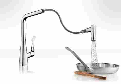 Hansgrohe Metris 320 смеситель для кухни с выдвижным изливом 14820000 фото 3