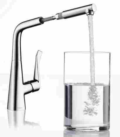 Hansgrohe Metris 320 смеситель для кухни с выдвижным изливом 14821000 фото 3