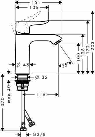 Hansgrohe Metris Смеситель для раковины, однорычажный 31084000 фото 2
