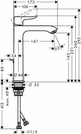 Hansgrohe Metris Смеситель для раковины высокий, однорычажный, с донным клапаном 31183000 фото 2