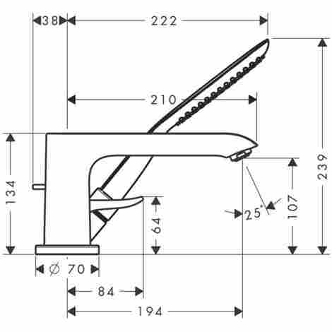 Hansgrohe Metris смеситель на борт ванны на 3 отверстия 31190000 фото 2