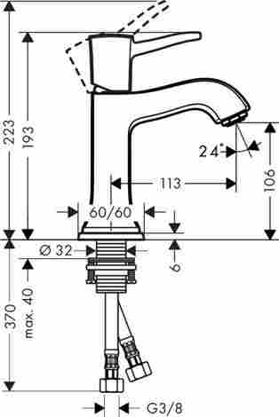 Hansgrohe Metropol Classic Смеситель для раковины, однорычажный 31301000 фото 2