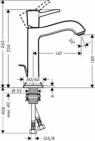 Hansgrohe Metropol Classic Смеситель для раковины, однорычажный , с донным клапаном, хром/золото 31302090 фото 2