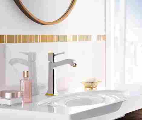 Hansgrohe Metropol Classic Смеситель для раковины, однорычажный , с донным клапаном, хром/золото 31302090 фото 3