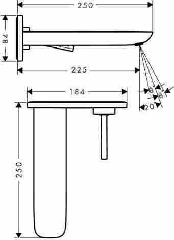 Hansgrohe PuraVida Смеситель для раковины настенный, однорычажный/Белый 15085400 фото 2