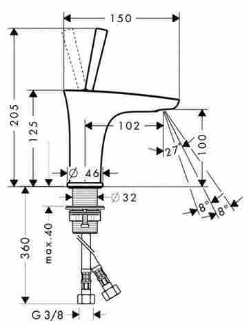 Hansgrohe PuraVida Смеситель для раковины, однорычажный 15075000 фото 2