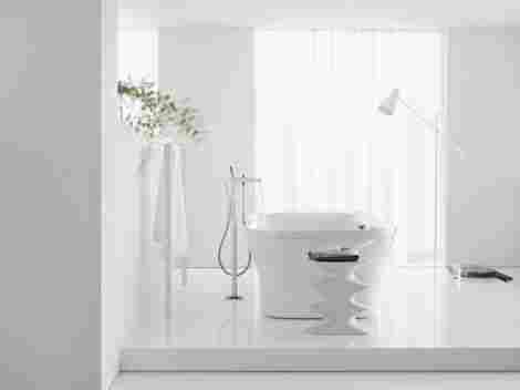Hansgrohe PuraVida смеситель для ванны с душем, напольный/белый 15473400 фото 3