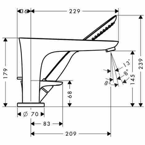 Hansgrohe PuraVida смеситель на борт ванны на 3 отверстия 15432000 фото 2