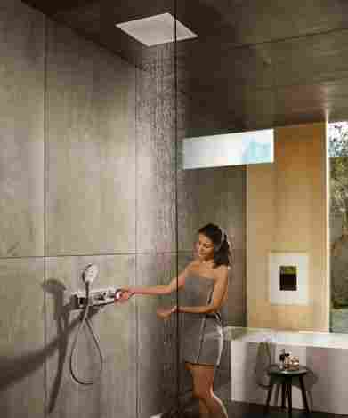 Hansgrohe RainSelect смеситель для душа встраиваемый на 2 потребителя, термостатический, внешняя часть 15355000 фото 3