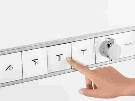 Hansgrohe RainSelect смеситель для душа встраиваемый с 4-мя конопками, термостатический, внешняя часть/Белый 15357400 фото 4