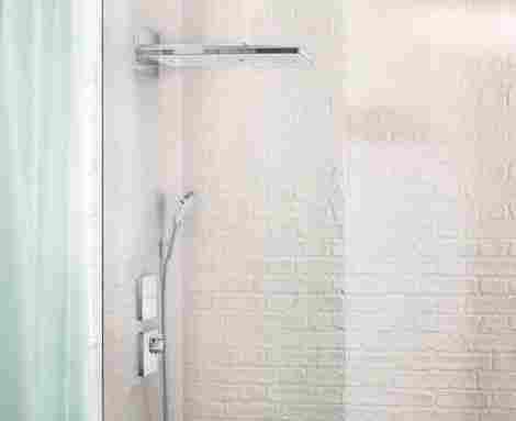 Hansgrohe ShowerSelect Glass Highflow смеситель для душа встраиваемый, термостатический, с отдельным выводом для ручного душа, внешняя часть, стекло/Белый 15735400 фото 3