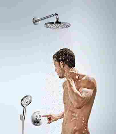 Hansgrohe ShowerSelect S смеситель для душа встраиваемый на 2 потребителя, термостатический, внешняя часть 15743000 фото 4