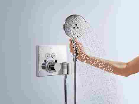 Hansgrohe ShowerSelect смеситель для душа встраиваемый на 2 потребителя, термостатический, внешняя часть 15765000 фото 3