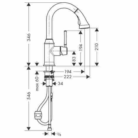 Hansgrohe Talis Classic 210 смеситель для кухни с выдвижным изливом 14864000 фото 2