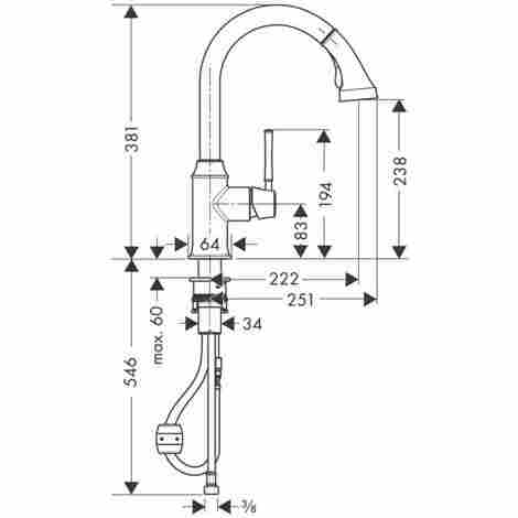 Hansgrohe Talis Classic 240 смеситель для кухни с выдвижным изливом 14863000 фото 2