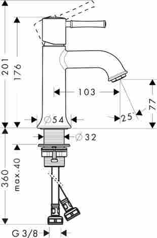 Hansgrohe Talis Classic Смеситель для раковины, однорычажный 14118000 фото 2