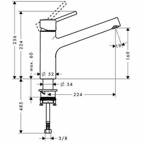 Hansgrohe Talis S 170 смеситель для кухни, однорычажный 32851000 фото 2