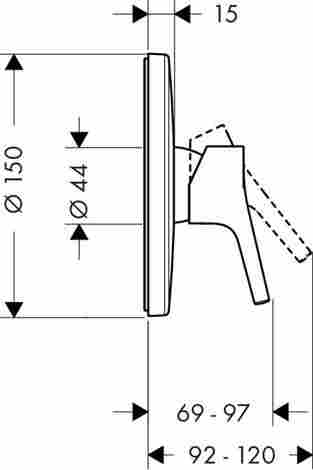 Hansgrohe Talis S смеситель для душа встраиваемый, внешняя часть 72606000 фото 2