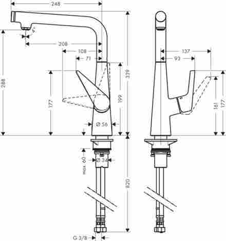 Hansgrohe Talis Select S 300 смеситель для кухни, однорычажный 72820000 фото 2