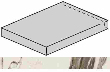 Ступень Avantgarde Calacatta Warm угловая левая 33x160